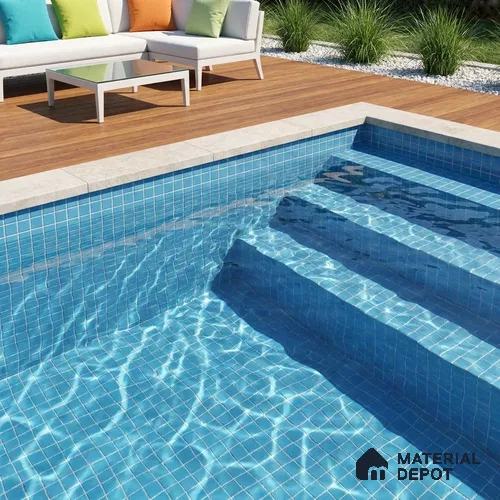 Swimming Pool Mosaic Tile TL 10676 K | 317.6 x 317.6 mm (Chip Size 25x25 mm) Glossy Finish Glass Tile - 5 mm | Suitable For Bathroom, Pool, Kitchen