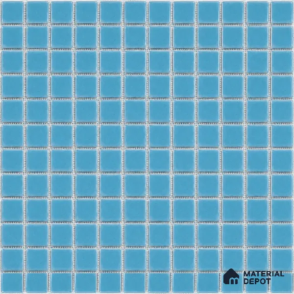 Swimming Pool Mosaic Tile TL 10676 K | 317.6 x 317.6 mm (Chip Size 25x25 mm) Glossy Finish Glass Tile - 5 mm | Suitable For Bathroom, Pool, Kitchen
