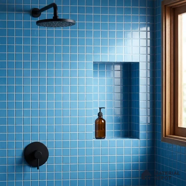 Swimming Pool Mosaic Tile TL 10676 L | 317.6 x 317.6 mm (Chip Size 25x25 mm) Glossy Finish Glass Tile - 5 mm | Suitable For Bathroom, Pool, Kitchen