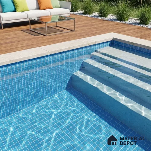 Swimming Pool Mosaic Tile TL 10676 L | 317.6 x 317.6 mm (Chip Size 25x25 mm) Glossy Finish Glass Tile - 5 mm | Suitable For Bathroom, Pool, Kitchen