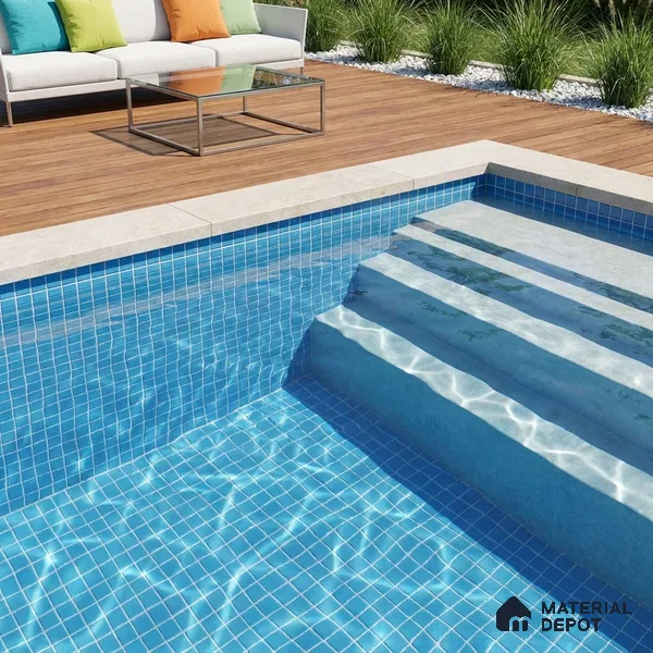 Swimming Pool Mosaic Tile TL 10676 L | 317.6 x 317.6 mm (Chip Size 25x25 mm) Glossy Finish Glass Tile - 5 mm | Suitable For Bathroom, Pool, Kitchen
