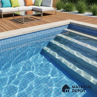 Swimming Pool Mosaic Tile TL 10676 | 317.6 x 317.6 mm (Chip Size 25x25 mm) Glossy Finish Glass Tile - 5 mm | Suitable For Bathroom, Pool, Kitchen