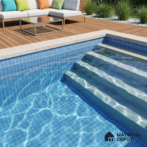 Swimming Pool Mosaic Tile TL 10676 | 317.6 x 317.6 mm (Chip Size 25x25 mm) Glossy Finish Glass Tile - 5 mm | Suitable For Bathroom, Pool, Kitchen