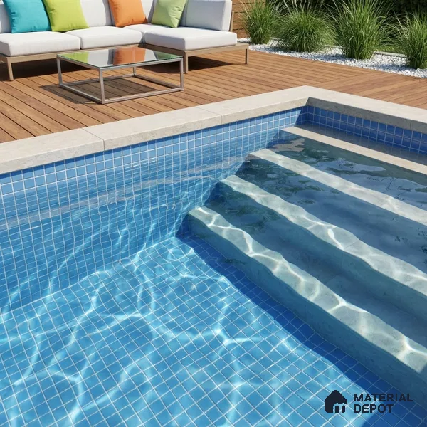 Swimming Pool Mosaic Tile TL 10676 | 317.6 x 317.6 mm (Chip Size 25x25 mm) Glossy Finish Glass Tile - 5 mm | Suitable For Bathroom, Pool, Kitchen