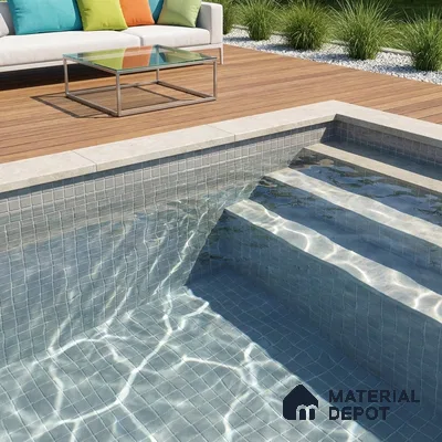 Swimming Pool Mosaic Tile TL 10677 B | 317.6 x 317.6 mm (Chip Size 25x25 mm) Glossy Finish Glass Tile - 5 mm | Suitable For Bathroom, Pool, Kitchen