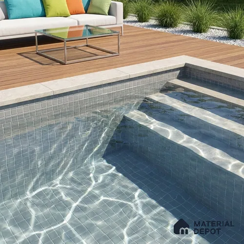 Swimming Pool Mosaic Tile TL 10677 B | 317.6 x 317.6 mm (Chip Size 25x25 mm) Glossy Finish Glass Tile - 5 mm | Suitable For Bathroom, Pool, Kitchen