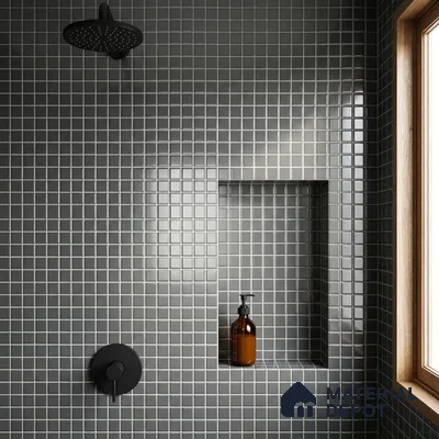 Swimming Pool Mosaic Tile TL 10677 D | 317.6 x 317.6 mm (Chip Size 25x25 mm) Glossy Finish Glass Tile - 5 mm | Suitable For Bathroom, Pool, Kitchen