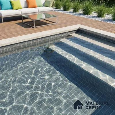 Swimming Pool Mosaic Tile TL 10677 D | 317.6 x 317.6 mm (Chip Size 25x25 mm) Glossy Finish Glass Tile - 5 mm | Suitable For Bathroom, Pool, Kitchen