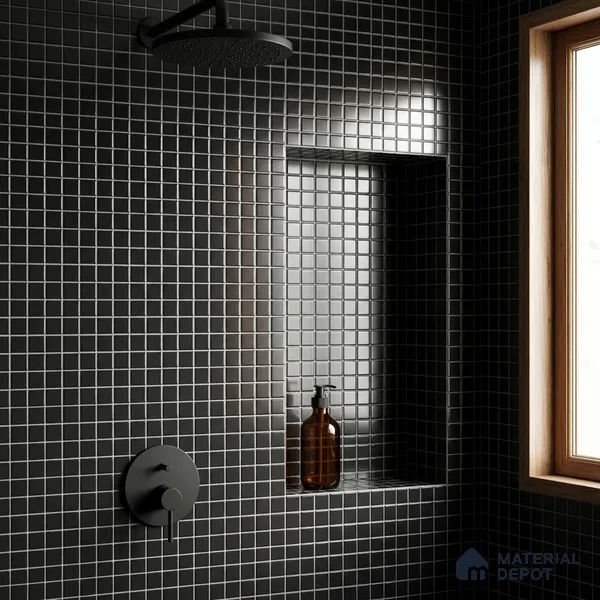 Swimming Pool Mosaic Tile TL 10677 F | 317.6 x 317.6 mm (Chip Size 25x25 mm) Glossy Finish Glass Tile - 5 mm | Suitable For Bathroom, Pool, Kitchen