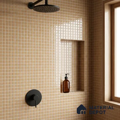 Swimming Pool Mosaic Tile TL 10678 C | 317.6 x 317.6 mm (Chip Size 25x25 mm) Glossy Finish Glass Tile - 5 mm | Suitable For Bathroom, Pool, Kitchen