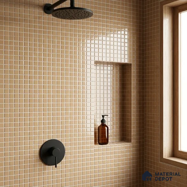 Swimming Pool Mosaic Tile TL 10678 C | 317.6 x 317.6 mm (Chip Size 25x25 mm) Glossy Finish Glass Tile - 5 mm | Suitable For Bathroom, Pool, Kitchen