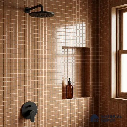 Swimming Pool Mosaic Tile TL 10678 D | 317.6 x 317.6 mm (Chip Size 25x25 mm) Glossy Finish Glass Tile - 5 mm | Suitable For Bathroom, Pool, Kitchen