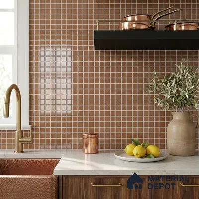 Swimming Pool Mosaic Tile TL 10678 D | 317.6 x 317.6 mm (Chip Size 25x25 mm) Glossy Finish Glass Tile - 5 mm | Suitable For Bathroom, Pool, Kitchen