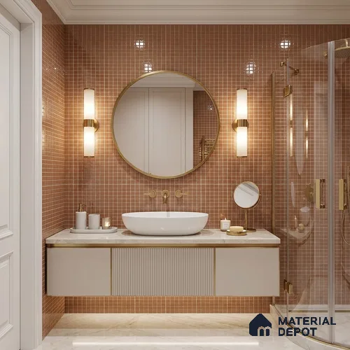 Swimming Pool Mosaic Tile TL 10678 E | 317.6 x 317.6 mm (Chip Size 25x25 mm) Glossy Finish Glass Tile - 5 mm | Suitable For Bathroom, Pool, Kitchen
