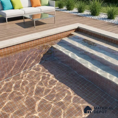 Swimming Pool Mosaic Tile TL 10678 E | 317.6 x 317.6 mm (Chip Size 25x25 mm) Glossy Finish Glass Tile - 5 mm | Suitable For Bathroom, Pool, Kitchen
