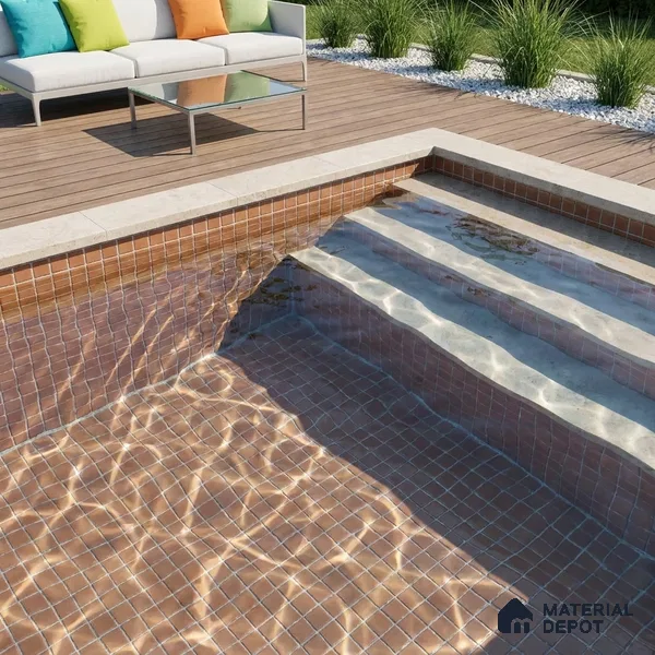 Swimming Pool Mosaic Tile TL 10678 E | 317.6 x 317.6 mm (Chip Size 25x25 mm) Glossy Finish Glass Tile - 5 mm | Suitable For Bathroom, Pool, Kitchen