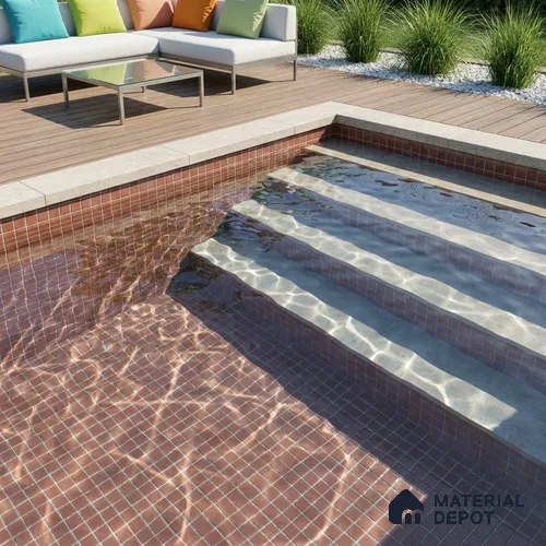 Swimming Pool Mosaic Tile TL 10678 F | 317.6 x 317.6 mm (Chip Size 25x25 mm) Glossy Finish Glass Tile - 5 mm | Suitable For Bathroom, Pool, Kitchen