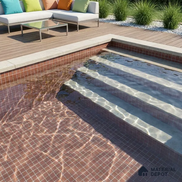 Swimming Pool Mosaic Tile TL 10678 F | 317.6 x 317.6 mm (Chip Size 25x25 mm) Glossy Finish Glass Tile - 5 mm | Suitable For Bathroom, Pool, Kitchen