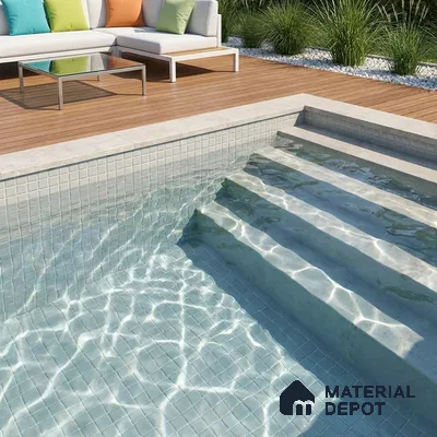 Swimming Pool Mosaic Tile TL 10678 | 317.6 x 317.6 mm (Chip Size 25x25 mm) Glossy Finish Glass Tile - 5 mm | Suitable For Bathroom, Pool, Kitchen