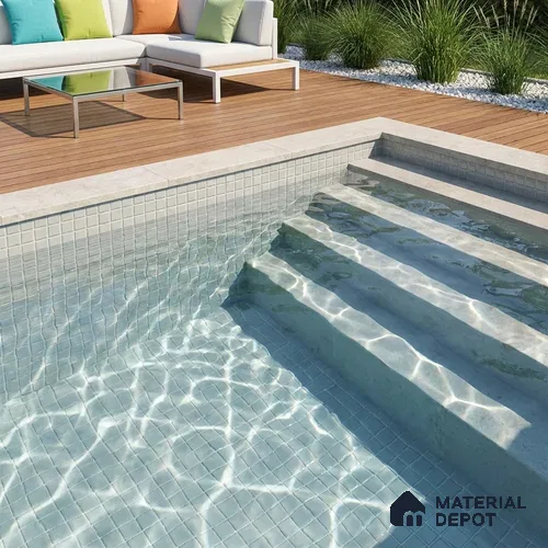 Swimming Pool Mosaic Tile TL 10678 | 317.6 x 317.6 mm (Chip Size 25x25 mm) Glossy Finish Glass Tile - 5 mm | Suitable For Bathroom, Pool, Kitchen
