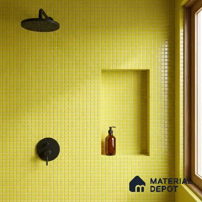 Swimming Pool Mosaic Tile TL 10679 B | 317.6 x 317.6 mm (Chip Size 25x25 mm) Glossy Finish Glass Tile - 5 mm | Suitable For Bathroom, Pool, Kitchen