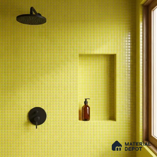 Swimming Pool Mosaic Tile TL 10679 B | 317.6 x 317.6 mm (Chip Size 25x25 mm) Glossy Finish Glass Tile - 5 mm | Suitable For Bathroom, Pool, Kitchen