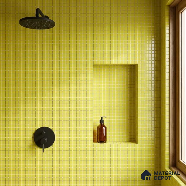 Swimming Pool Mosaic Tile TL 10679 B | 317.6 x 317.6 mm (Chip Size 25x25 mm) Glossy Finish Glass Tile - 5 mm | Suitable For Bathroom, Pool, Kitchen