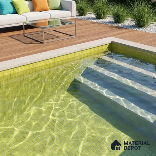 Swimming Pool Mosaic Tile TL 10679 B | 317.6 x 317.6 mm (Chip Size 25x25 mm) Glossy Finish Glass Tile - 5 mm | Suitable For Bathroom, Pool, Kitchen