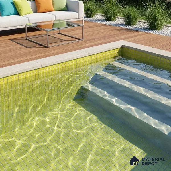 Swimming Pool Mosaic Tile TL 10679 B | 317.6 x 317.6 mm (Chip Size 25x25 mm) Glossy Finish Glass Tile - 5 mm | Suitable For Bathroom, Pool, Kitchen