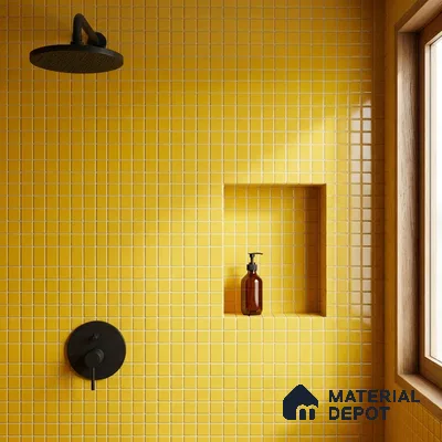 Swimming Pool Mosaic Tile TL 10679 D | 317.6 x 317.6 mm (Chip Size 25x25 mm) Glossy Finish Glass Tile - 5 mm | Suitable For Bathroom, Pool, Kitchen