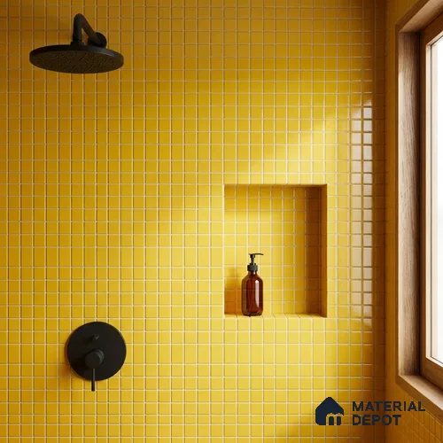 Swimming Pool Mosaic Tile TL 10679 D | 317.6 x 317.6 mm (Chip Size 25x25 mm) Glossy Finish Glass Tile - 5 mm | Suitable For Bathroom, Pool, Kitchen