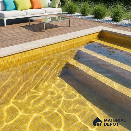 Swimming Pool Mosaic Tile TL 10679 E | 317.6 x 317.6 mm (Chip Size 25x25 mm) Glossy Finish Glass Tile - 5 mm | Suitable For Bathroom, Pool, Kitchen