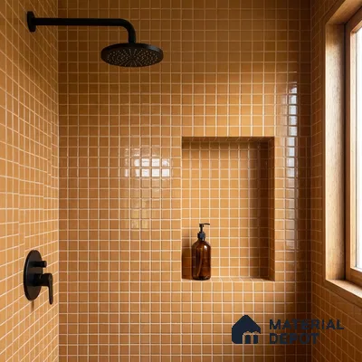 Swimming Pool Mosaic Tile TL 10679 F | 317.6 x 317.6 mm (Chip Size 25x25 mm) Glossy Finish Glass Tile - 5 mm | Suitable For Bathroom, Pool, Kitchen