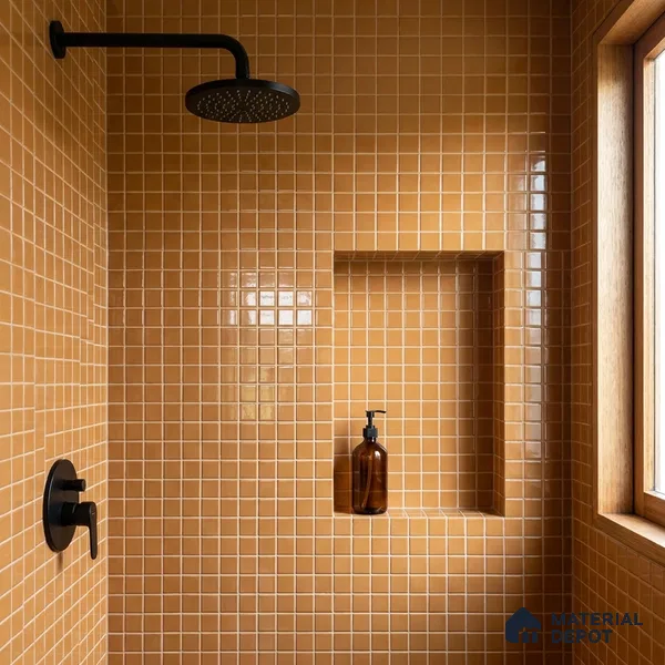Swimming Pool Mosaic Tile TL 10679 F | 317.6 x 317.6 mm (Chip Size 25x25 mm) Glossy Finish Glass Tile - 5 mm | Suitable For Bathroom, Pool, Kitchen