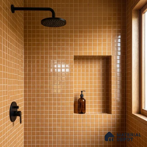 Swimming Pool Mosaic Tile TL 10679 F | 317.6 x 317.6 mm (Chip Size 25x25 mm) Glossy Finish Glass Tile - 5 mm | Suitable For Bathroom, Pool, Kitchen