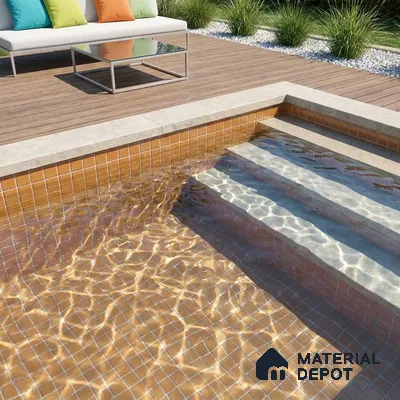 Swimming Pool Mosaic Tile TL 10679 F | 317.6 x 317.6 mm (Chip Size 25x25 mm) Glossy Finish Glass Tile - 5 mm | Suitable For Bathroom, Pool, Kitchen