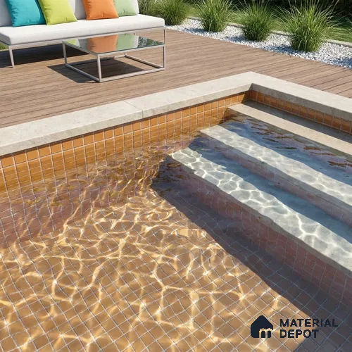 Swimming Pool Mosaic Tile TL 10679 F | 317.6 x 317.6 mm (Chip Size 25x25 mm) Glossy Finish Glass Tile - 5 mm | Suitable For Bathroom, Pool, Kitchen