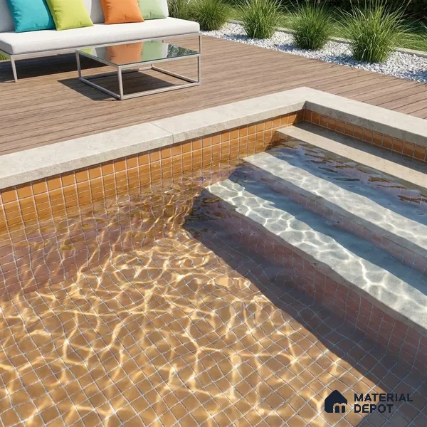 Swimming Pool Mosaic Tile TL 10679 F | 317.6 x 317.6 mm (Chip Size 25x25 mm) Glossy Finish Glass Tile - 5 mm | Suitable For Bathroom, Pool, Kitchen