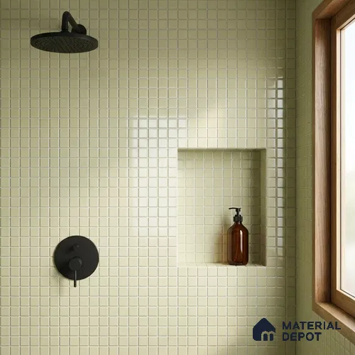 Swimming Pool Mosaic Tile TL 10679 | 317.6 x 317.6 mm (Chip Size 25x25 mm) Glossy Finish Glass Tile - 5 mm | Suitable For Bathroom, Pool, Kitchen