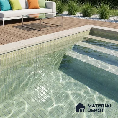 Swimming Pool Mosaic Tile TL 10679 | 317.6 x 317.6 mm (Chip Size 25x25 mm) Glossy Finish Glass Tile - 5 mm | Suitable For Bathroom, Pool, Kitchen