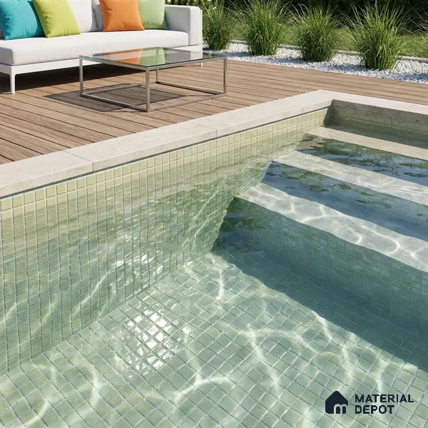 Swimming Pool Mosaic Tile TL 10679 | 317.6 x 317.6 mm (Chip Size 25x25 mm) Glossy Finish Glass Tile - 5 mm | Suitable For Bathroom, Pool, Kitchen