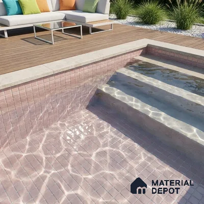 Swimming Pool Mosaic Tile TL 10680 B | 317.6 x 317.6 mm (Chip Size 25x25 mm) Glossy Finish Glass Tile - 5 mm | Suitable For Bathroom, Pool, Kitchen