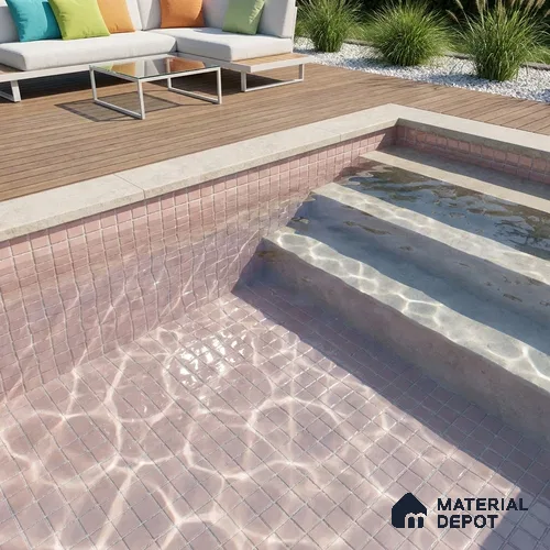 Swimming Pool Mosaic Tile TL 10680 B | 317.6 x 317.6 mm (Chip Size 25x25 mm) Glossy Finish Glass Tile - 5 mm | Suitable For Bathroom, Pool, Kitchen