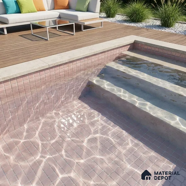 Swimming Pool Mosaic Tile TL 10680 B | 317.6 x 317.6 mm (Chip Size 25x25 mm) Glossy Finish Glass Tile - 5 mm | Suitable For Bathroom, Pool, Kitchen