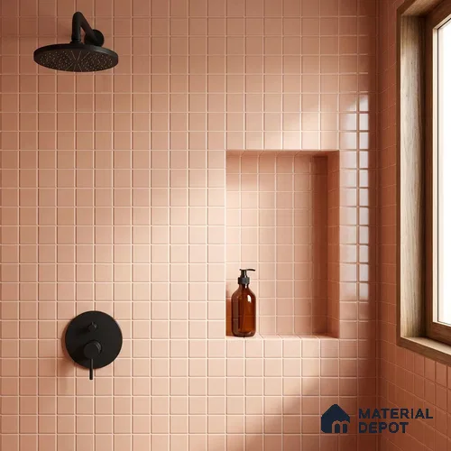 Swimming Pool Mosaic Tile TL 10680 C | 317.6 x 317.6 mm (Chip Size 25x25 mm) Glossy Finish Glass Tile - 5 mm | Suitable For Bathroom, Pool, Kitchen
