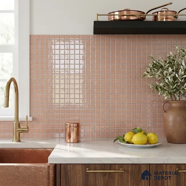 Swimming Pool Mosaic Tile TL 10680 C | 317.6 x 317.6 mm (Chip Size 25x25 mm) Glossy Finish Glass Tile - 5 mm | Suitable For Bathroom, Pool, Kitchen
