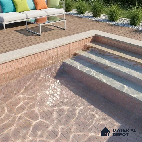 Swimming Pool Mosaic Tile TL 10680 C | 317.6 x 317.6 mm (Chip Size 25x25 mm) Glossy Finish Glass Tile - 5 mm | Suitable For Bathroom, Pool, Kitchen