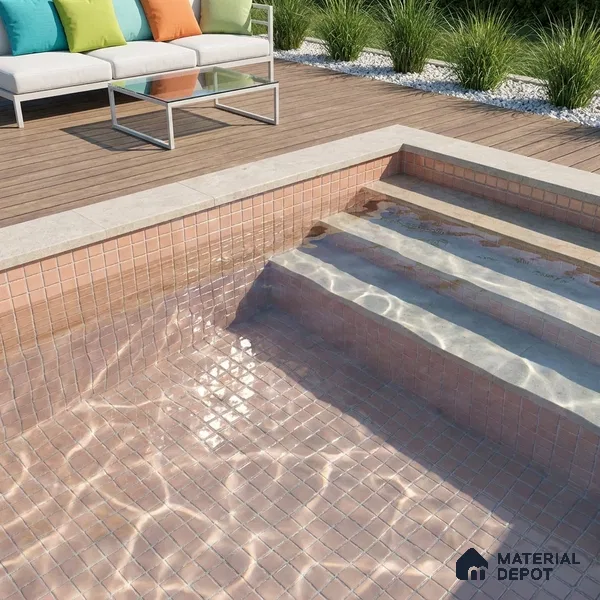 Swimming Pool Mosaic Tile TL 10680 C | 317.6 x 317.6 mm (Chip Size 25x25 mm) Glossy Finish Glass Tile - 5 mm | Suitable For Bathroom, Pool, Kitchen