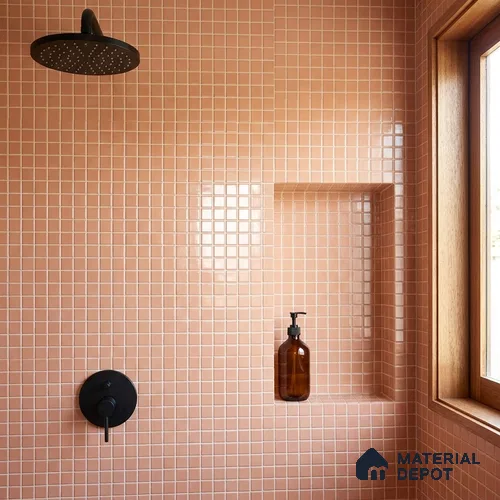 Swimming Pool Mosaic Tile TL 10680 D | 317.6 x 317.6 mm (Chip Size 25x25 mm) Glossy Finish Glass Tile - 5 mm | Suitable For Bathroom, Pool, Kitchen