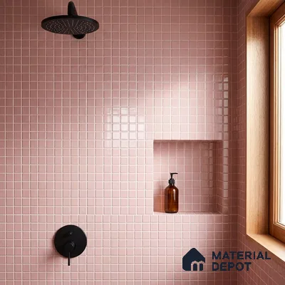 Swimming Pool Mosaic Tile TL 10680 E | 317.6 x 317.6 mm (Chip Size 25x25 mm) Glossy Finish Glass Tile - 5 mm | Suitable For Bathroom, Pool, Kitchen